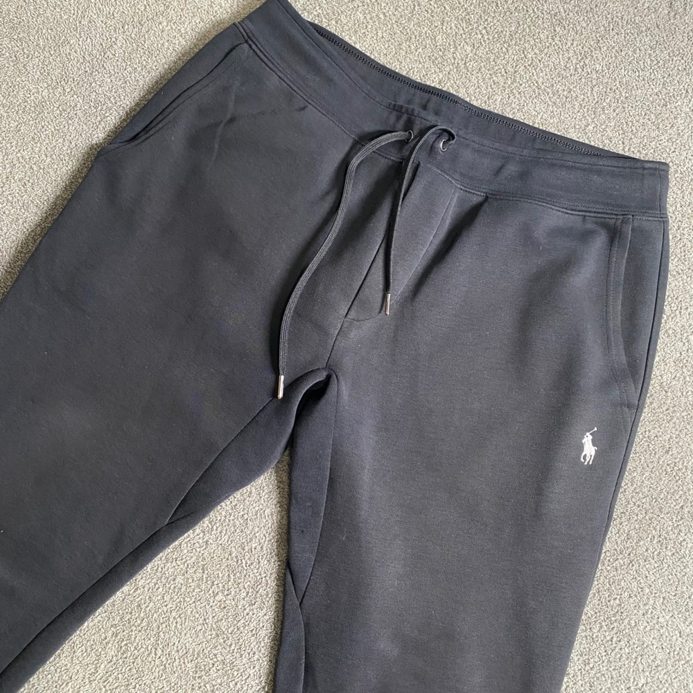 Polo Ralph Lauren Jogger Sweatpants Mens Small Black Embroidered Pony Tapered
